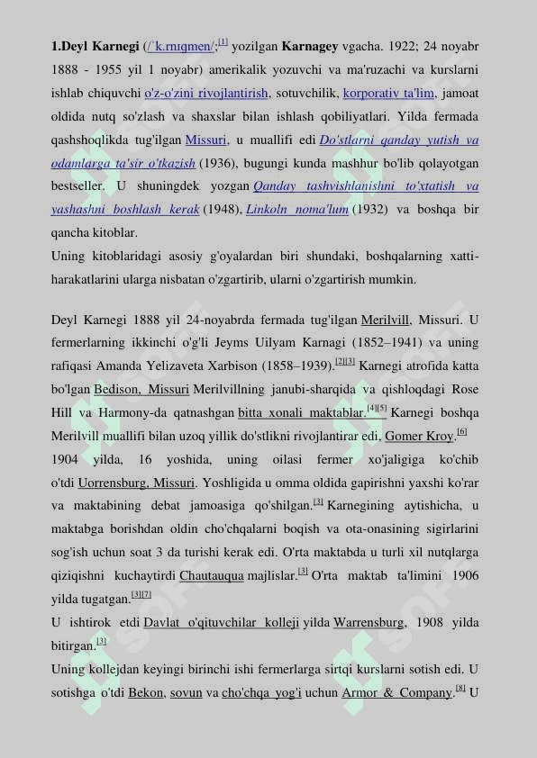 KARNEGINING O'Z O'ZIGA ISHONCH HOSIL QILISH VA 2