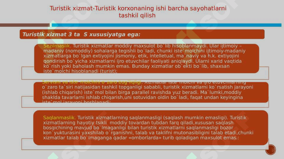 Xizmat ko`rsatish sohasida turizm va mehmonxona xizmatlarining o`rni 4