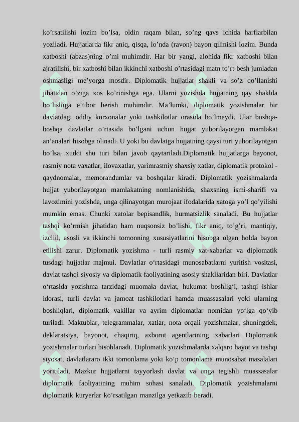 Nota, verbal nota, qaydnoma va memarandumlarning qo’llanilishi 2