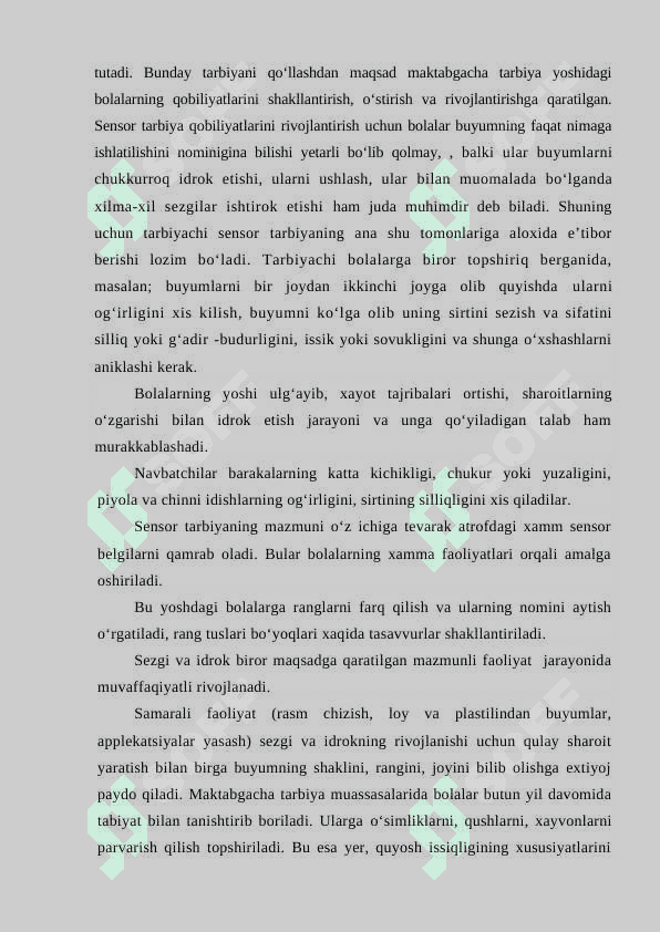 Sensor tarbiyasi 4