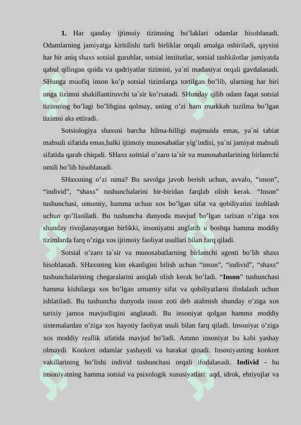 SHAXS SOTSIAL MUNOSABATLAR MAXSULI SIFATIDA 2