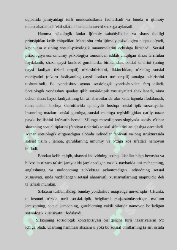 SHAXS SOTSIAL MUNOSABATLAR MAXSULI SIFATIDA 6
