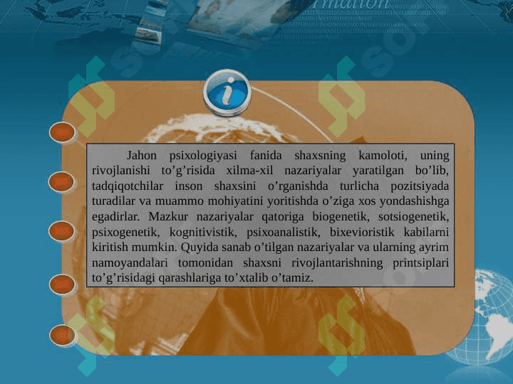 CHЕT EL PSIХОLОGIYASIDA SHAXS NAZARIYALARI. 3