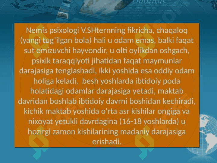CHЕT EL PSIХОLОGIYASIDA SHAXS NAZARIYALARI. 7