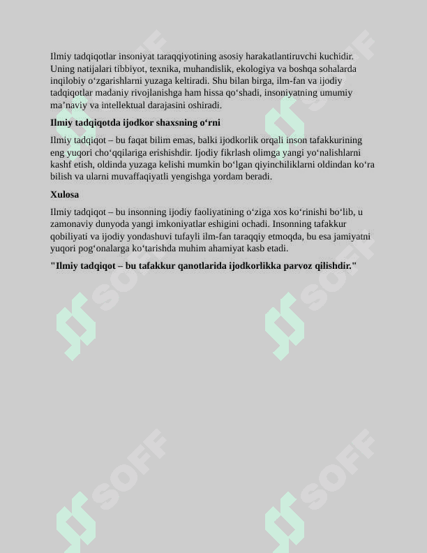 Ilmiy Tadqiqot – Inson Ijodiy Faoliyatining O‘ziga Xos Ko‘rinishi 6 ESSE 2