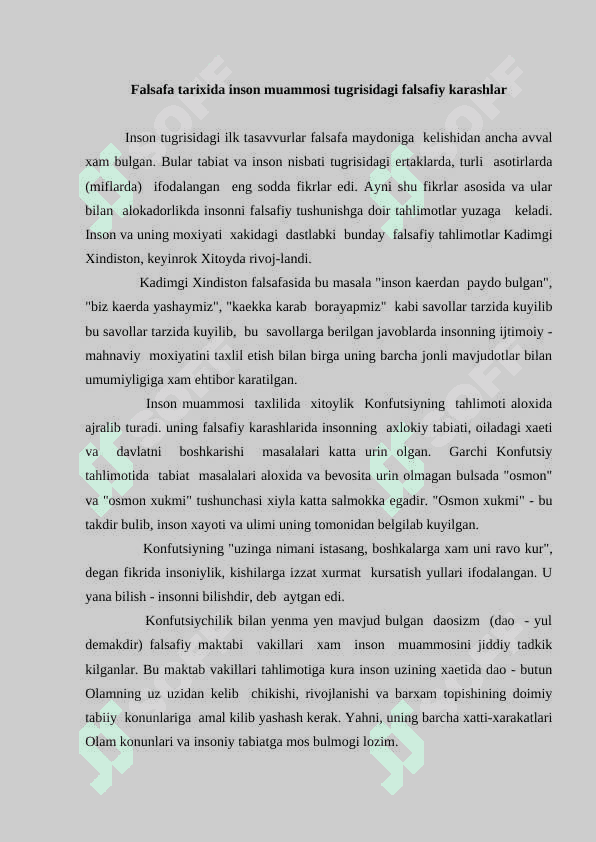 Mening xayot falsafam 3