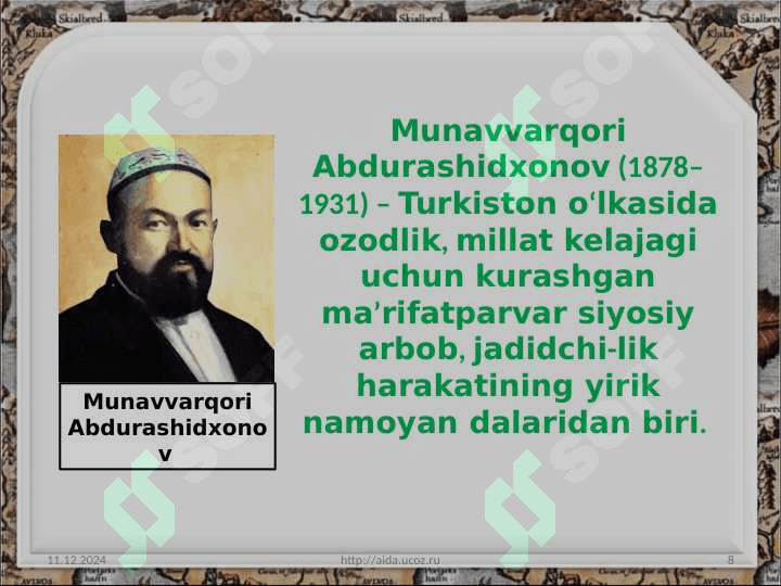 fitrat jadidchilik harakatida 8