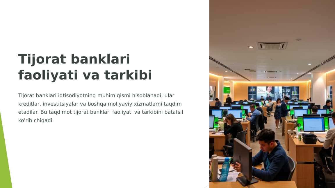 Tijorat banklari faoliyati va tarkibi 1