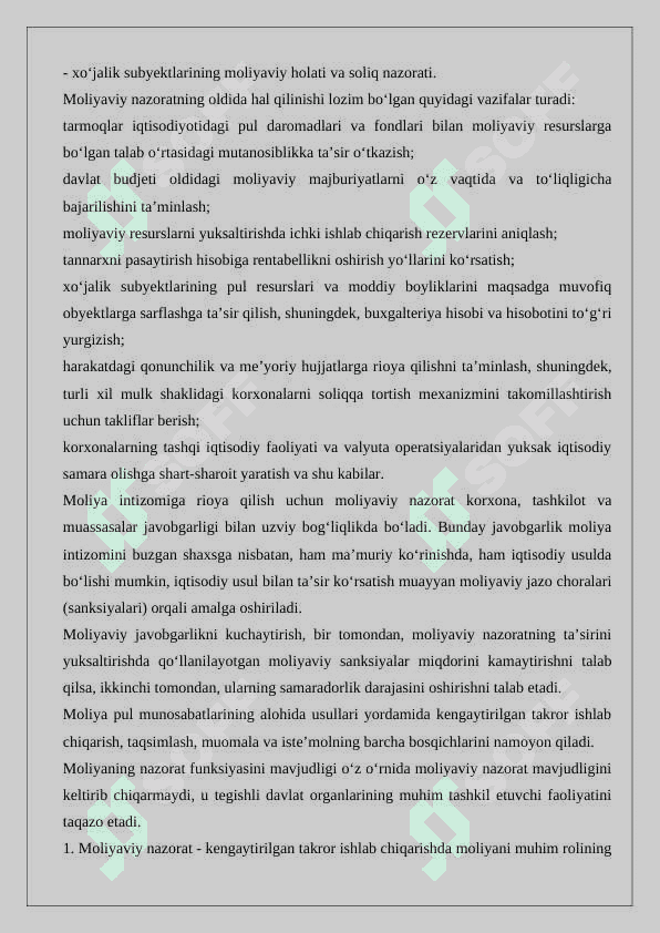 Moliyaviy nazoratni tashkil etish 3
