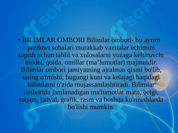 Tibbiyotda ma’lumotlar ombori va bilimlar omboridan foydalanish 2