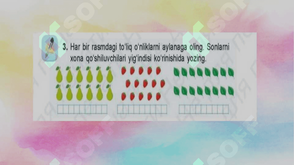 1-sinf matematika 11 dan 20 gacha bo‘lgan   sonlar 7