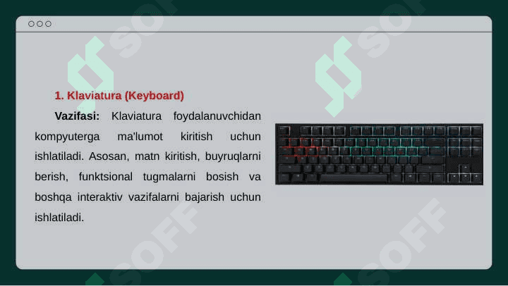 Kompyuterning qo'shimcha qurilmalari va ularning  vazifasi. 4