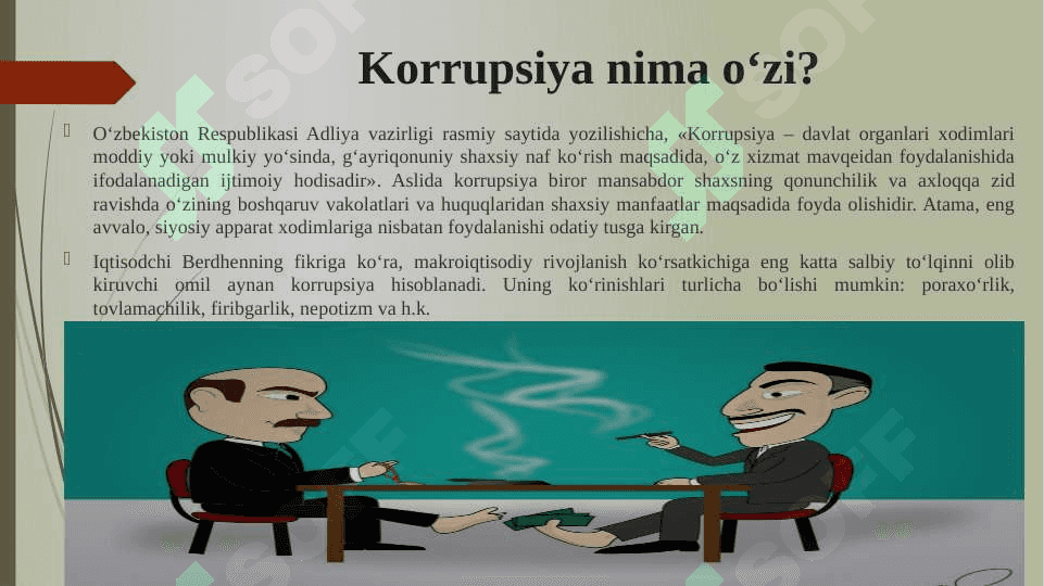 Korrupsiya tushunchasi va uning oqibatlari 5