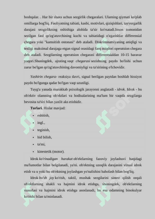 Sezgi va idrok umumiy  tasavurlar  yondashuvlar 4