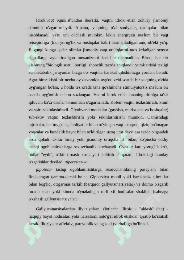 Sezgi va idrok umumiy  tasavurlar  yondashuvlar 5