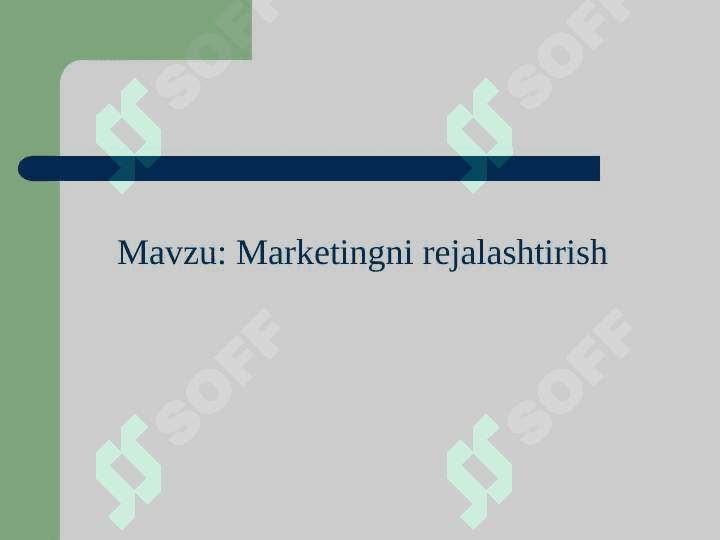 Marketingni rejalashtirish 2