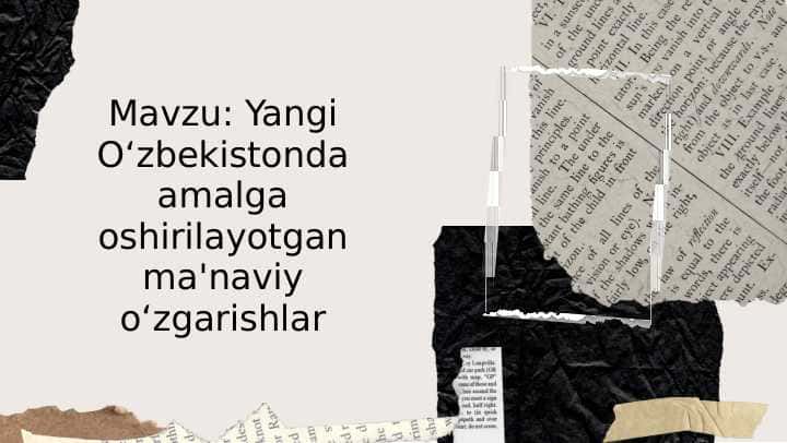 yangi o’zbekistonda amalga oshirilayotgan ma’naviy o’zgarishlar