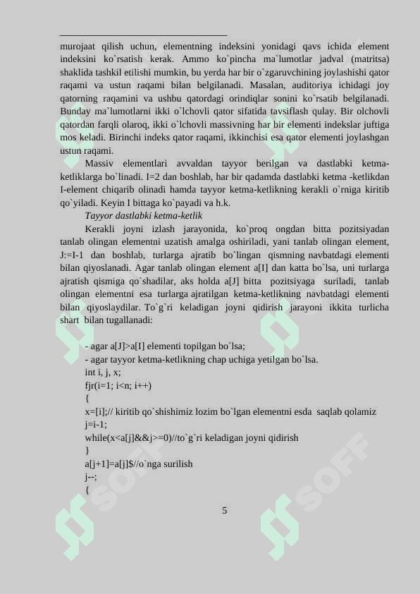 Massivlar ustida amallar  Massivlar bilan ishlovchi funksiyalar. Massivlarni saralash.  Ko‘p o‘lchovli massivlarni saralash 5