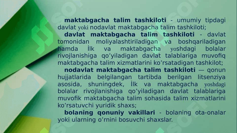 Nodavlat maktabgacha ta’limtashkilotini tashkil etish haqida tushuncha berish 2