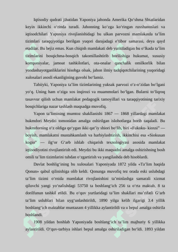 Osiyo mamlakatlari ta'lim tarbiyasining o'ziga xos xususiyatlari 2