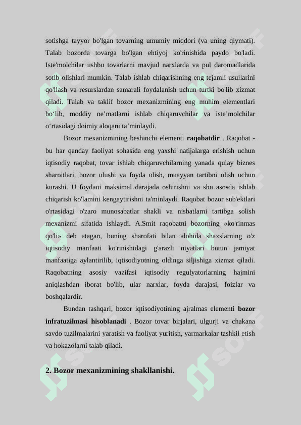 Bozor iqtisodiyoti modeli 4