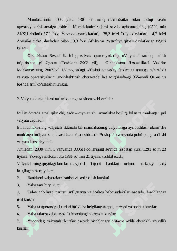 Xalkaro valyuta kredit munosabatlari 4