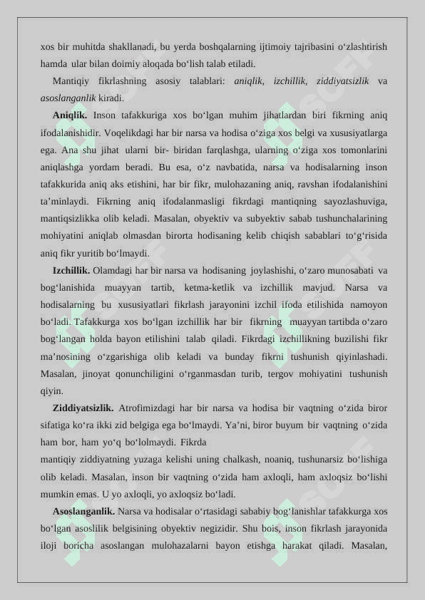 Yurist nutqi sifatiga ijobiy va salbiy ta'sir etuvchi omillar. Mantiqiy fikrlashning omillari, talab va mezonlari. 4