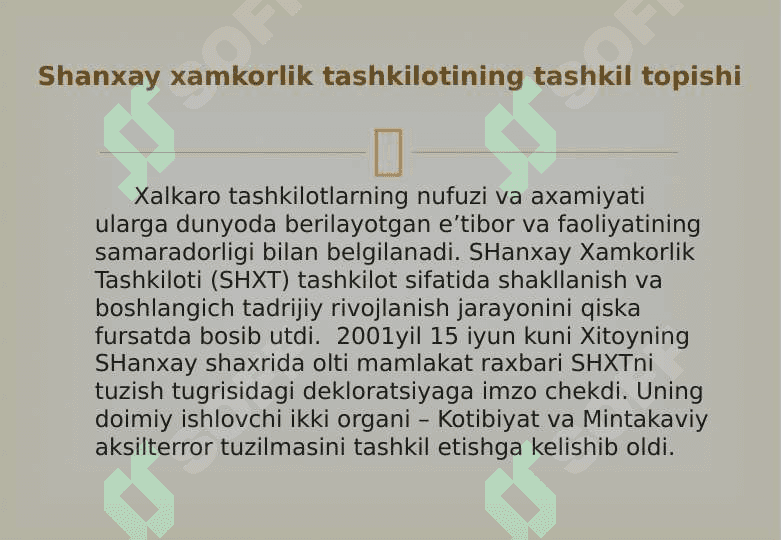 Shanxay hamkorlik tashkiloti va uning faol. 3