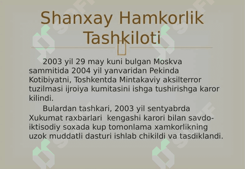 Shanxay hamkorlik tashkiloti va uning faol. 5