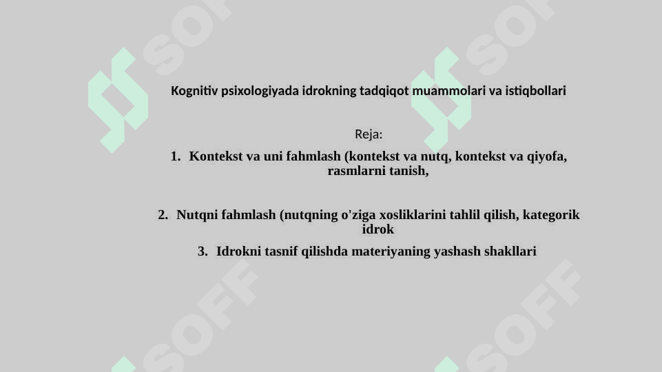 Kognitiv psixologiyada idrokning tadqiqot muammolari va istiqbollari 2