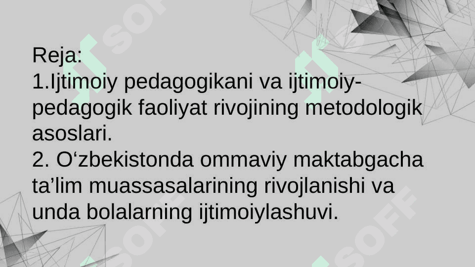 Ijtimoiy pedagogikani va Ijtimoiy pedagogik faoliyat rivojining metadologik asoslari. 2
