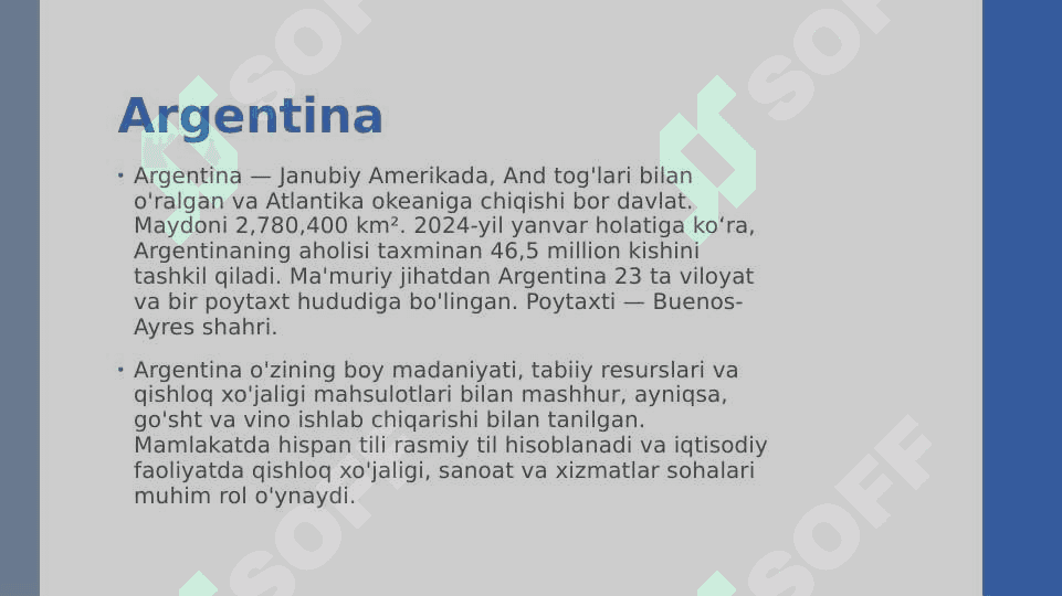 Argentina statistikasi 2