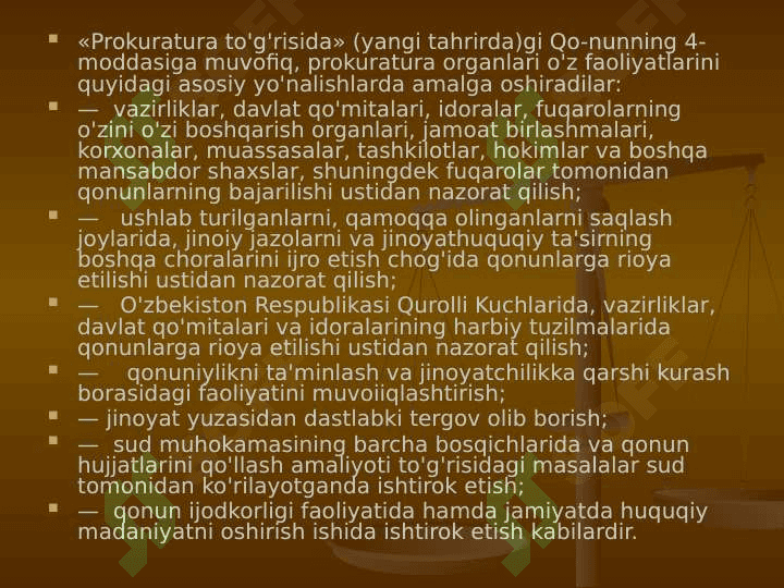 O'zbekiston respublikasida prokuratura organlarining huquqiy asoslari 3