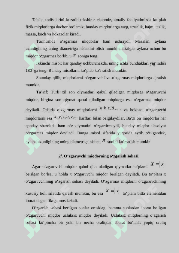 Funksiya tushunchasi, o'sishi va kamayishi 2