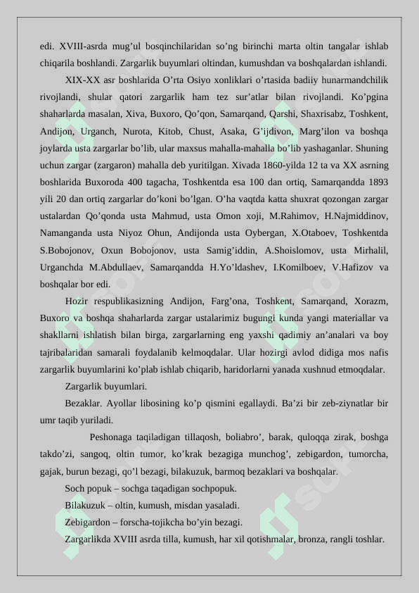 Mustaqillik yillarida  zargarlik sanati 5