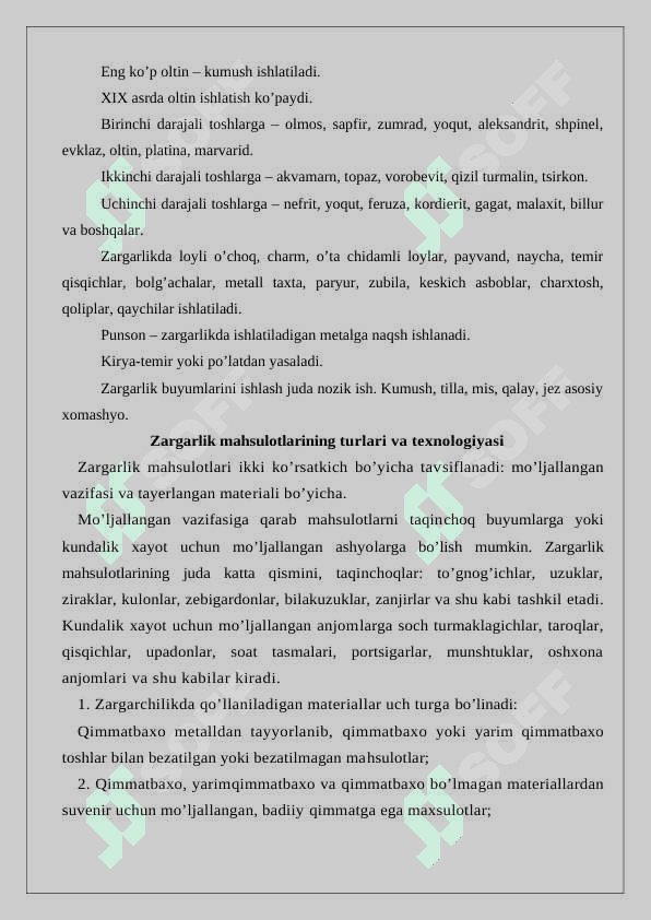 Mustaqillik yillarida  zargarlik sanati 6