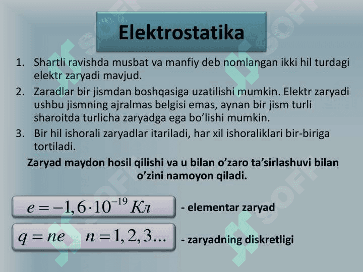 ELEKTROSTATIK MAYDON VA UNING XUSUSIYATLARI 3