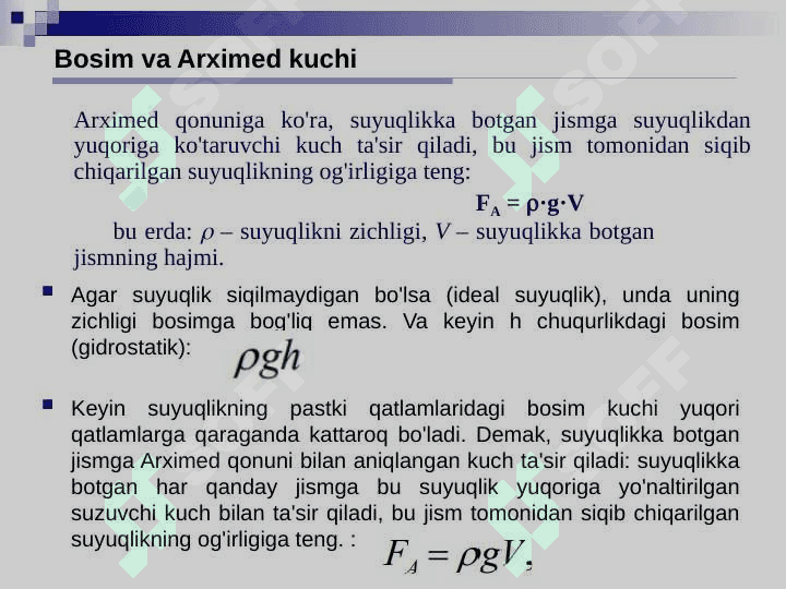SUYUQLIKLAR MEXANIKASI ELEMENTLARI 7