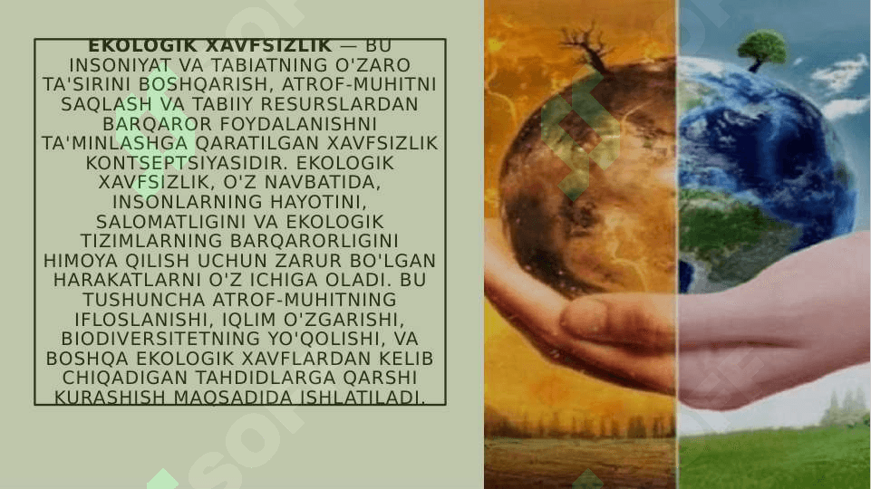 Ekologik xavfsizlikni ta'minlash masalari 5