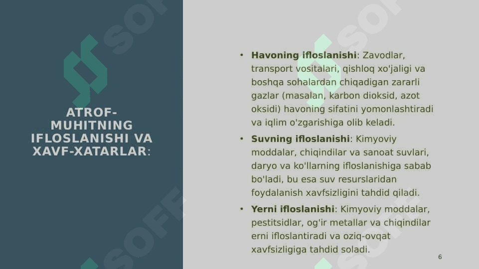 Ekologik xavfsizlikni ta'minlash masalari 6