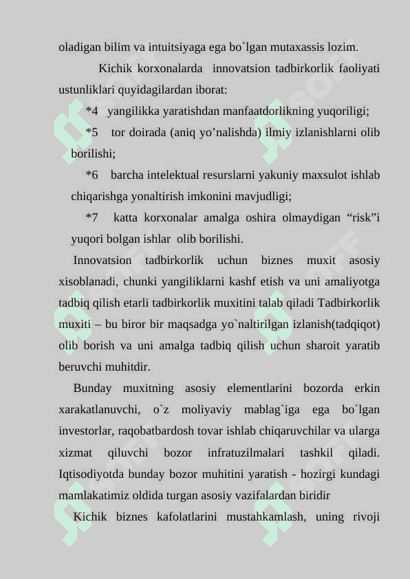 KICHIK BIZNЕSDA INNOVATSION FAOLIYАT 8