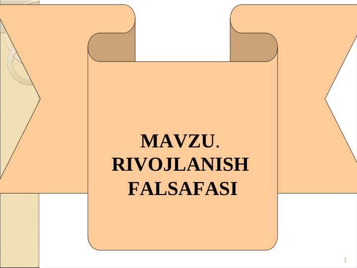 RIVОJLАNISH  FАLSАFАSI 1