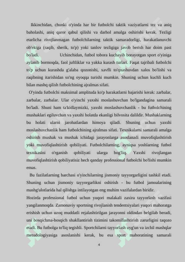 FUTBOL O’YINIDA HARAKATLANISH TEXNIKASINI O’RGATISH. 4