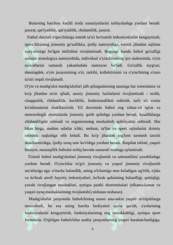 FUTBOL O’YINIDA HARAKATLANISH TEXNIKASINI O’RGATISH. 6