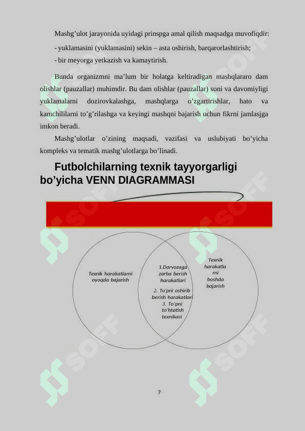 FUTBOL O’YININI O’RGATISHDA UMUMRIVOJLANTIRUVCHI MASHQLAR HARAKAT FUNKTSIYASINI SHAKLLANTIRISH VOSITASI 6