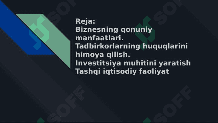 Biznesni davlat tomonidan boshqarish 2