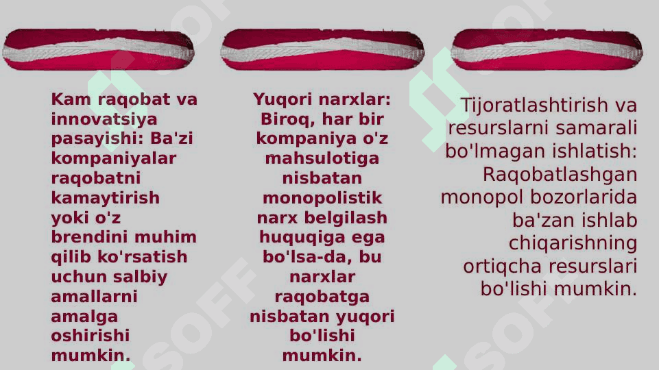 Raqobatlashgan monopol bozor, ustun jihatlari va kamchiliklari 7