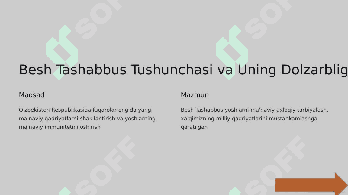 Besh tashabbus 2
