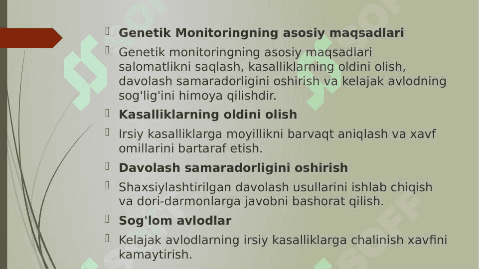 Genetik monitoring 7