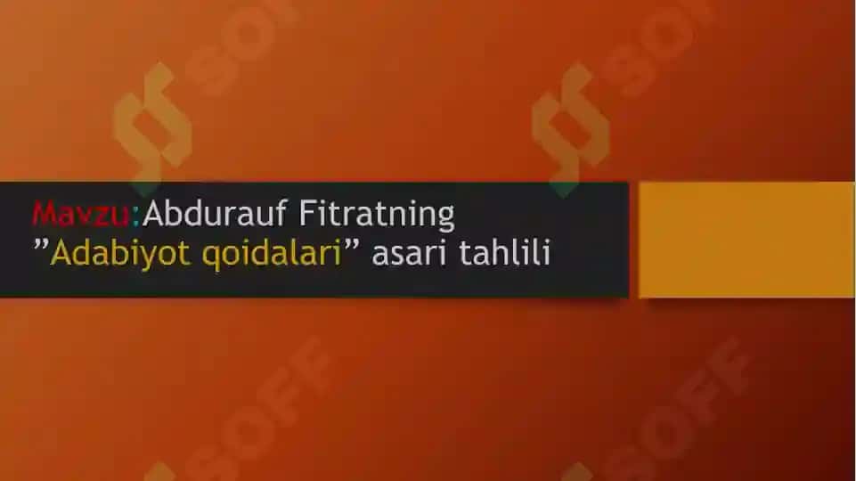 Abdurauf fitrat adabiyot qoidalari 2
